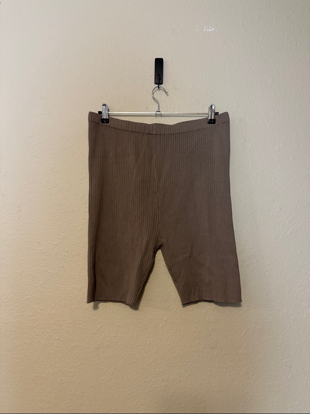 4th and reckless Inka Knit Cycling biker shorts In Mocha Size‎ Large NWT